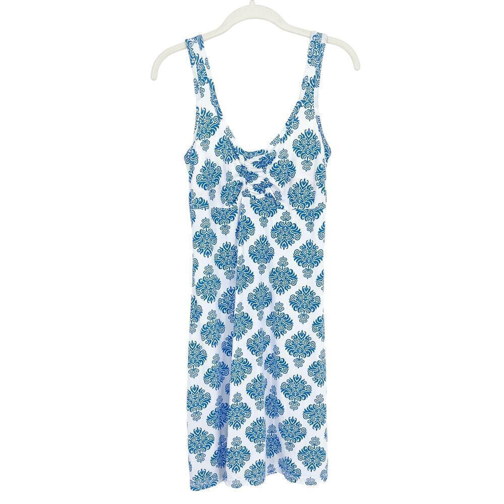 Carve Designs Blue and White Sleeveless Mini Dress - Picture 2 of 5